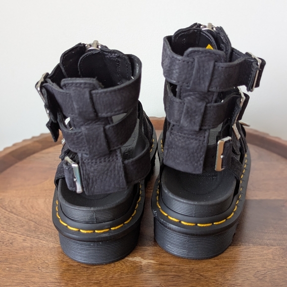 NEW Dr. Martens Olson Tumbled Nubuck Leather Gladiator Zip Sandals W Size 7 - Picture 3 of 9